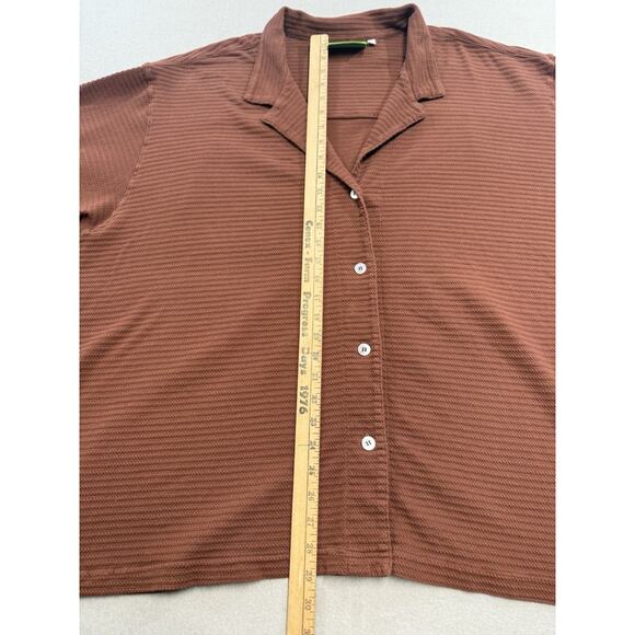 Big Bud Press Pantry Honeycomb Button Up 6XL Brown Textured Short Sleeve Shirt - Picture 7 of 11
